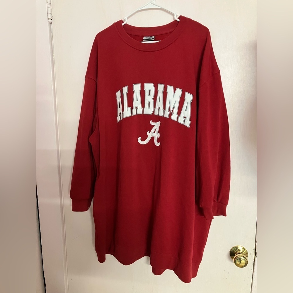 Alabama Collegiate Men’s Pullover Sweatshirt, 4XT, Red/White, Stadium Athletics